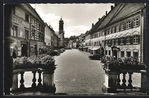 AK Kaufbeuren im Allgäu, Blick vom Rathaus auf Kaiser-Max-Strasse