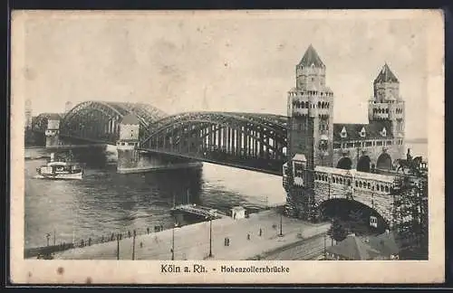 AK Köln a. Rh., Hohenzollernbrücke