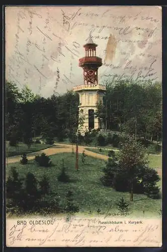 AK Bad Oldesloe, Aussichtsturm im Kurpark