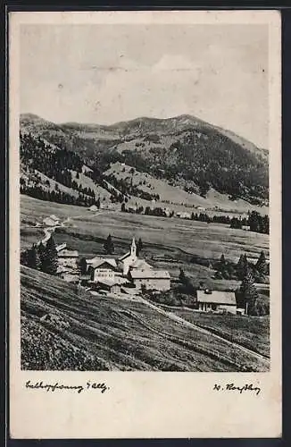 AK Balderschwang im Allgäu, Gesamtansicht von einen Berg aus