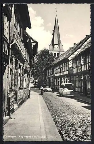 AK Northeim, Hagenstrasse mit Kirche