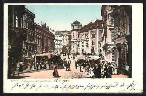 AK Wien, Freiung mit Schottenkirche