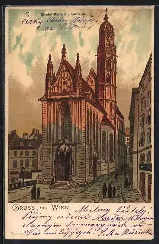 Künstler-AK Wien, Kirche Maria am Gestade