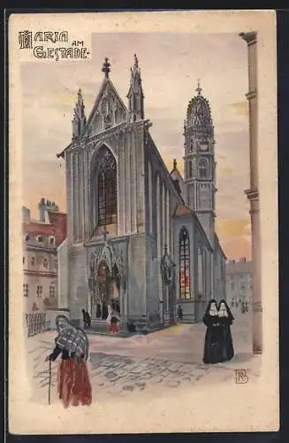 Künstler-AK Wien, Kirche Maria am Gestade