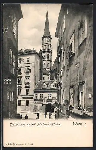 AK Wien, Stallburggasse mit Michaeler-Kirche