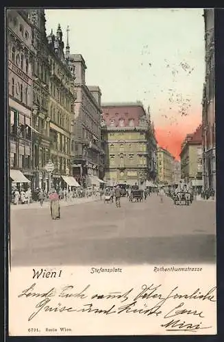 AK Wien, Stefansplatz mit Rothenthurmstrasse