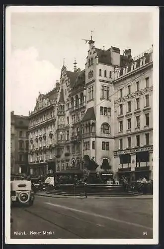 AK Wien, Neuer Markt mit Brunnen