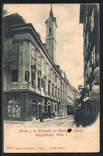 AK Wien, Kirche z. h. Elisabeth im Deutschen Hause, Singerstrasse