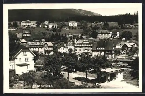 AK Spindelmühle, Ortsansicht mit Grand-Hotel und Hotel Hubertus