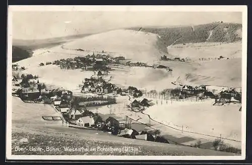 AK Wiesenthal am Fichtelberg, Winterlandschaft von einen Berg aus