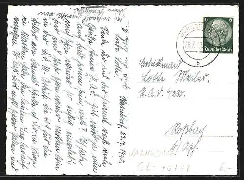 AK Warnsdorf, Totalansicht aus der Vogelschau