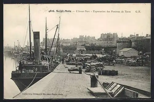 AK Saint-Malo, L`Avant Port-Exportation des Pommes de Terre