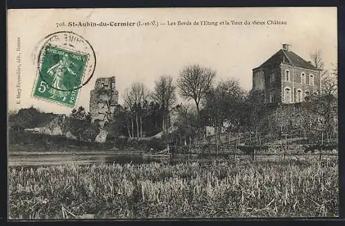 AK St-Aubin-du-Cormier, Les Bords de l`Etang et la Tour du vieux Chateau