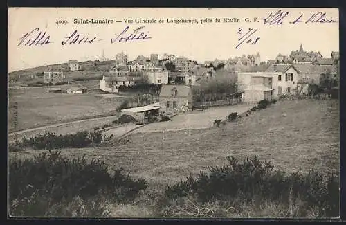 AK Saint-Lunaire, Vue Gènèrale de Longchamps, prise du Moulin