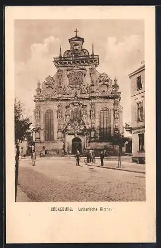 AK Bückeburg, Lutherische Kirche, mit Gasthaus