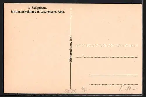 AK Lagangilang, Abra, Missionarswohnung