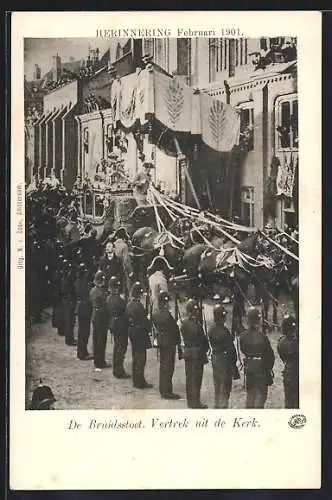 AK Den Haag, Hochzeit Königin Wilhelmina 1901, Abfahrt von der Kirche