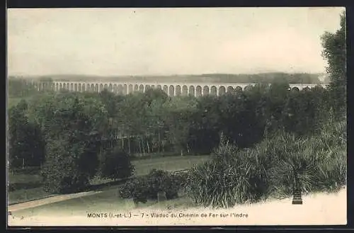 AK Monts /I.-et-L., Viaduc du Chemin de Fer sur l`Indre