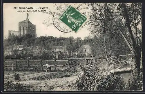 AK Montbazon /I.-et-L., Paysage dans la Vallée de l`Indre