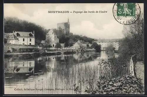 AK Montbazon /I.-et-L., Paysage des bords de l`Indre