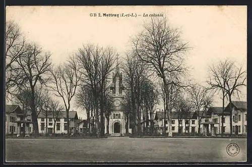 AK Mettray, la colonie, vue d`ensemble avec la place