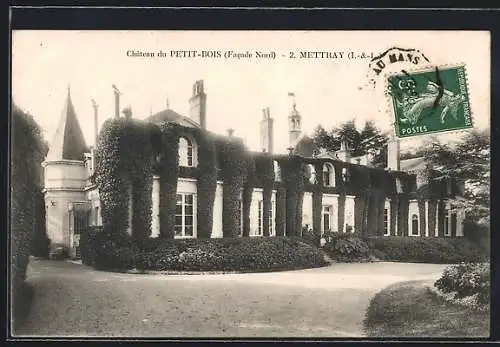 AK Mettray, le château du Petit-Bois, la facade nord recouverte de végétation