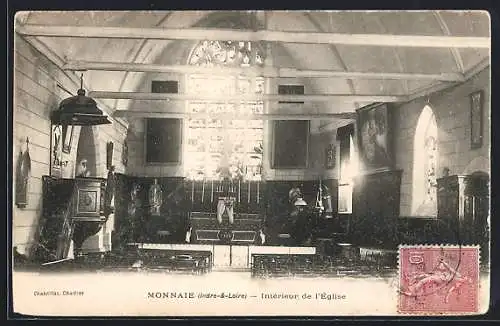 AK Monnaie /I.-et-L., Interieur de l`Eglise