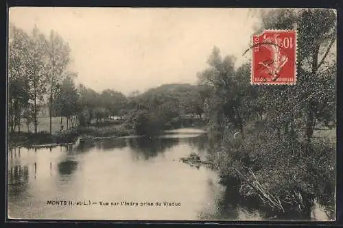 AK Monts /I.-et-L., Vue sur l`Indre prise su Viaduc