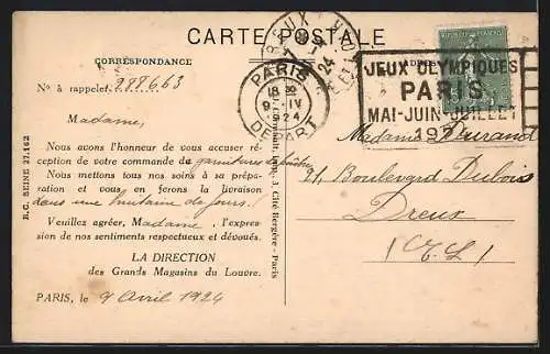 AK Paris, Grands Magasins du Louvre, Le Hall des Soieries