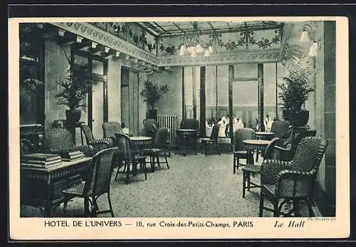 AK Paris I, Hotel de L`Univers, 10, rue Croix-des-Petits-Champs, Le Hall