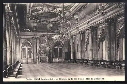 AK Paris, Hotel Continental, Le Grande Salle des Fetes, Rez-de-Chaussèe