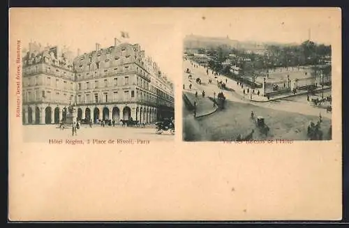 AK Paris, Hotel Regina, 2 Place de Rivoli, Vue des Balcons de l`Hotel