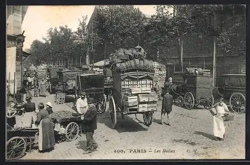 AK Paris, Les Halles, Marktszene