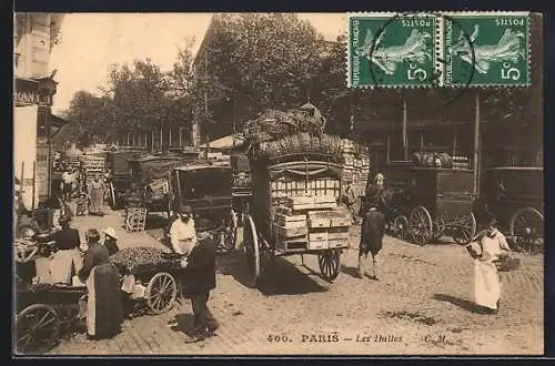 AK Paris, Les Halles, Marktszene