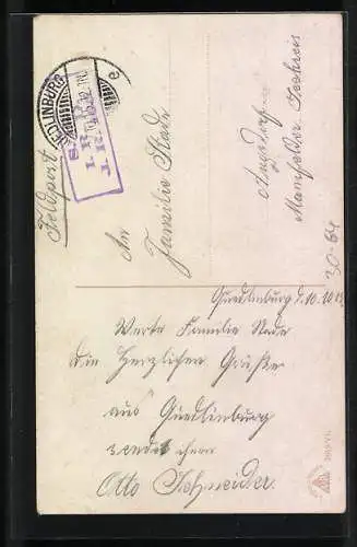 AK Treu ist die Soldatenliebe!, Gedicht, Paar