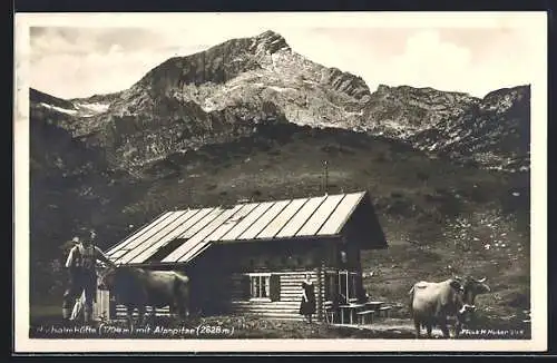 AK Hochalmhütte, Ansicht mit Alpspitze