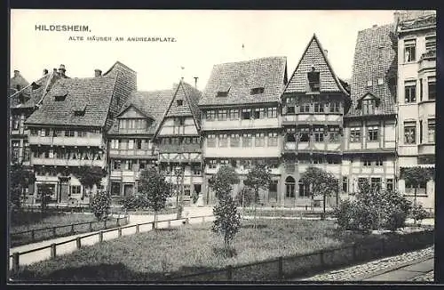 AK Hildesheim, alte Häuser am Andreasplatz