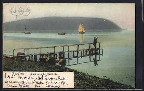 AK Glücksburg, Strandpartie bei Quellental