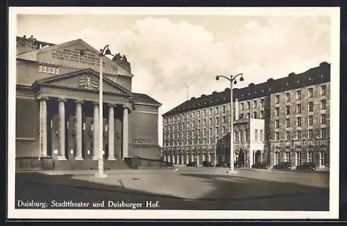 AK Duisburg, Hotel Duisburger Hof und Stadttheater