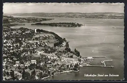 AK Staad am Bodensee, Fährhafen vom Flugzeug aus