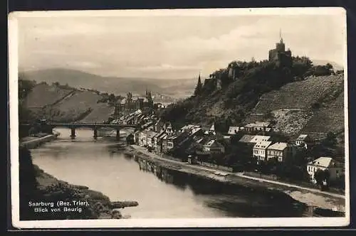 AK Saarburg, Blick zum Ort von Beurig