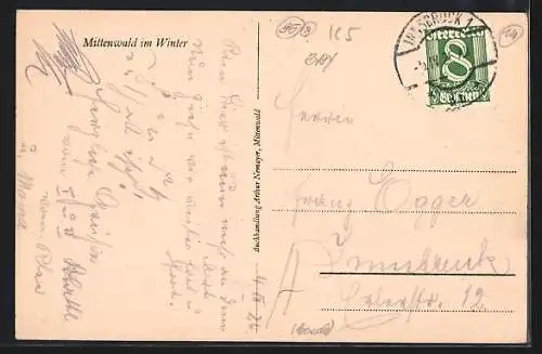 AK Mittenwald, Teilansicht im Winter