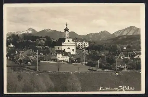 AK Murnau am Staffelsee, Ortsansicht mit Kirche