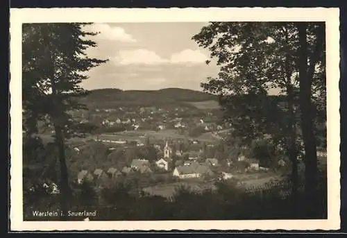 AK Warstein im Sauerland, Totalansicht von einen Berg aus