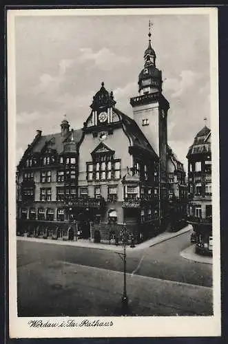 AK Werdau i. Sa., Blick zum Rathaus