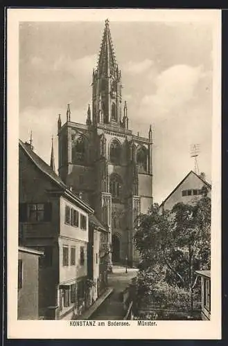 AK Konstanz am Bodensee, Blick zum Münster