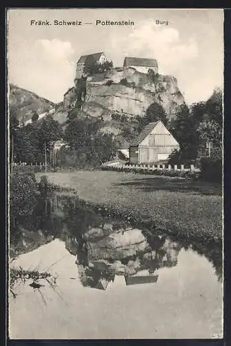 AK Pottenstein /Fränk. Schweiz, Blick zur Burg