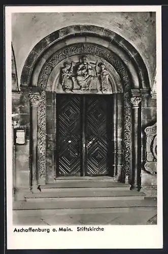 AK Aschaffenburg a. Main, Portal der Stiftskirche