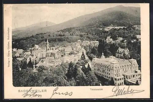 AK Badenweiler, Totalansicht aus der Vogelschau