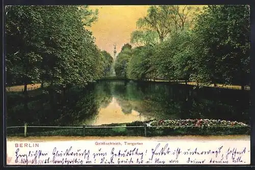 AK Berlin-Tiergarten, Goldfischteich